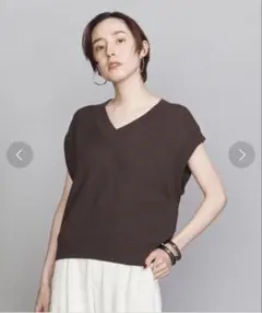 【美品】B&Y UNITED ARROWS/コットンVネックニットベスト