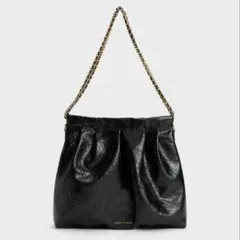 CHARLES & KEITH Duoドゥオキルトドローストリングバケットバッグ