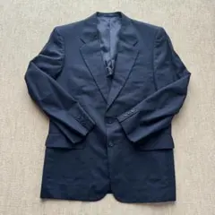 三越 濃紺シャドーチェック 2B テーラードジャケット L ビジネス