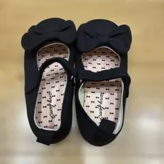 リボン付き黒フォーマルシューズ 21.0cm