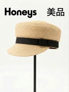 ★最終価格★Honeys リボン付ペーパーキャスケット 麦わら帽子 ベージュのサムネイル