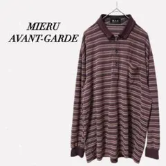 MIERU AVANT-GARDE【L】ポロシャツ 長袖 ボーダー ステッチ