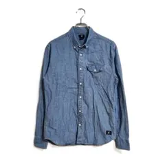 Quiksilver 長袖シャツ M ブルー 無地 カジュアル おでかけ 春秋のサムネイル