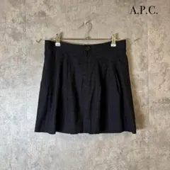 90s OLD A.P.C. フランス製 黒 チェックスカート R638のサムネイル