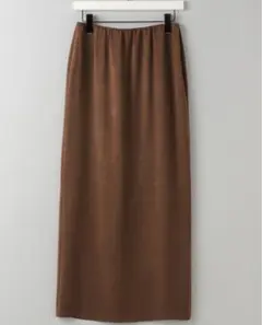 【e/rm】 クリースサテンスカート　ブラウン　apart by アパートバイ