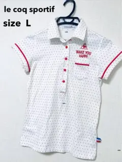 le coq sportif ポロシャツ 半袖 ゴルフウェア L★ドット柄