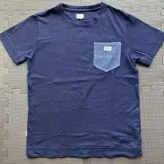 コーエン　ネイビー Tシャツ 150 ストライプポケットのサムネイル