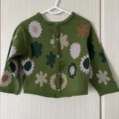 【美品】&pal 90〜100㎝ 花柄ニットカーディガン アンドパル
