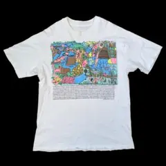 90s アメリカ グラフィックTシャツ ホワイトLサイズ