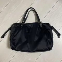 アニエスベーブラックナイロンショルダーバッグ