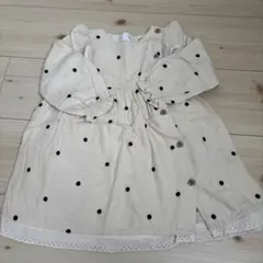 ZARA アイボリー ドット柄 ワンピース 2-3（98）