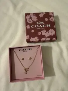 COACH ハート型ネックレス&ピアスセット