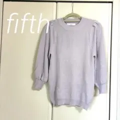 【fifth】ボリュームスリーブ五分ニットトップス ラベンダー/Mのサムネイル