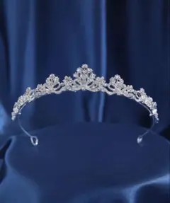 シルバー 花モチーフ ティアラ