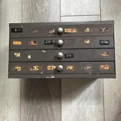 빈티지 스틸 4단 소형 서랍 레터케이스 인더스트리얼