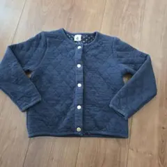 プチバトー　キルティング　カーディガン　ネイビー
