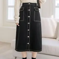 ハイウエスト　デニムスカート