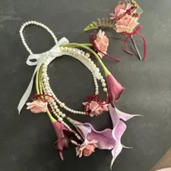 ウェディング ブーケ ブートニア フープブーケ