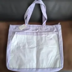 ダイソー　推し活バッグ　マチ付トートバッグ　紫