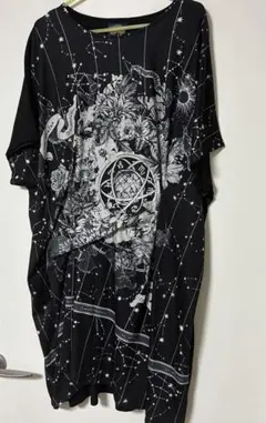 お値下げ　イズスカラー 星座柄 天体柄 花柄 ワンピース 黒 Mのサムネイル