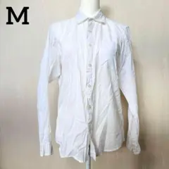 【GU】ホワイト 長袖シャツ 胸ポケット付き/ブラウス/Mサイズ