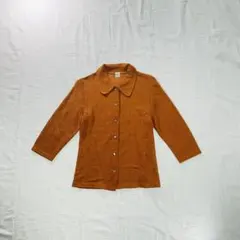 オレンジ 長袖シャツ　薄手シャツ