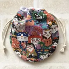 ハンドメイド まるいミニ巾着 (ユキエモン キャットガーデン) - メルカリ