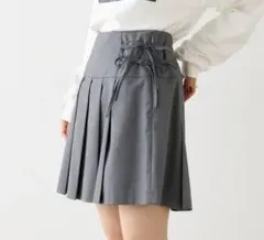 w closet サイドリボン付きプリーツスカート グレーのサムネイル