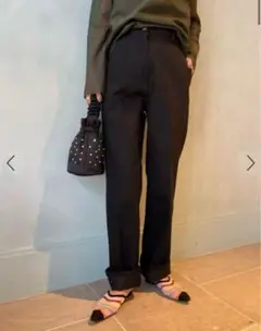 BACCA　新品　ナチュラルデニムハイウエストスラックスパンツ