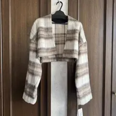 シャギー ノーカラージャケット