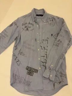 カジュアルプリントシャツ ライトブルー