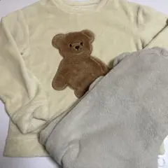 GU マシュマロフィールラウンジセット 長袖 アップリケ くま アイボリー