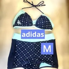 ブ*ス様 美品　adidas 水玉柄 セパレート水着 ビキニ ネイビー×ミントのサムネイル