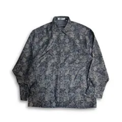 個性派 オールド ジャガード 総柄 ビンテージシャツ 90s~ 昭和レトロ 古着