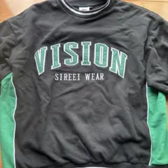 VISION STREET WEAR トレーナー ブラック/グリーン