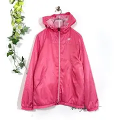 ニューバランス ウィンドブレーカー(M)パーカー ピンク花柄 裏地メッシュ