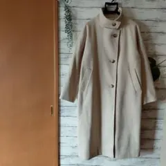 スタンドカラーコート ボタン付き　オフホワイト