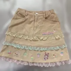 メゾピアノ 平成レトロ　ベージュデニム生地スカート 130cm