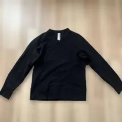 ループウィラービームスプラス　ブラック クルーネック トレーナーS