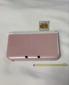任天堂 3DS LL ピンク ホワイト（タッチペン、マリオカセット付き）