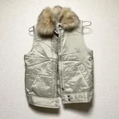 ブルーフォックス襟・中綿ベスト 美品・36（S）サイズ