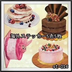 【st-026】海外ステッカー5色5枚(装飾)