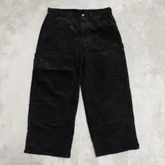 コーデュロイ ワイドパンツ 黒 GU