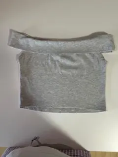 Bershka オフショルダー ベアトップ グレー L