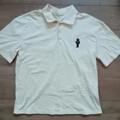 【極美品】テディベア刺繍 ポロシャツ クリーム色 くまさん Dazy Mサイズ