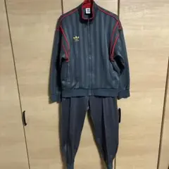 90s アディダス　adidas グレー レッド ストライプ ジャージ L