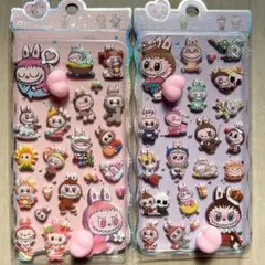 ブブLABUBU大人気キャラクターシールセットおしりぷにぷに3D 立体2枚セッ