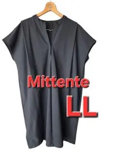 ミッテンテ コクーンチュニック フレンチスリーブ タック 黒