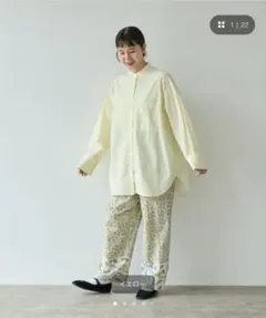コットンキャッチワッシャーmoe sleeves back ribonブラウスのサムネイル