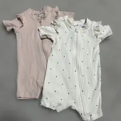 H&M ベビー コットンリブカバーオール